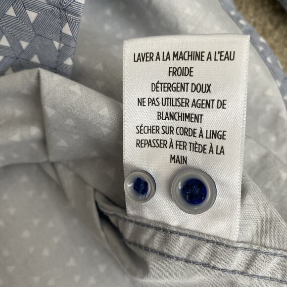 Robert Graham Amberley Geometric Button Up Navy Blue Long Sleeve Cotton XL - Picture 5 of 6